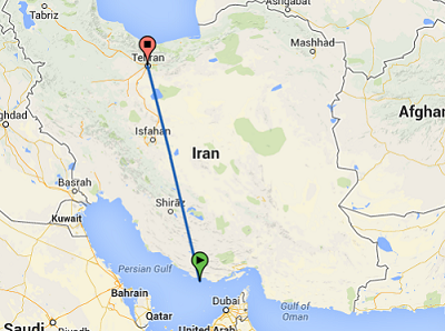 عکس نقشه مسیر تهران به کیش